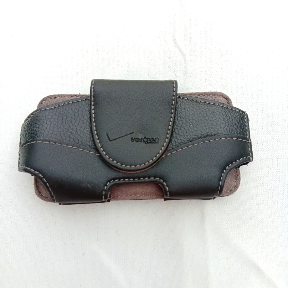 Verizon Universal Cell‎ Phone Holster Case Belt Clip Small Black Leather Pouch